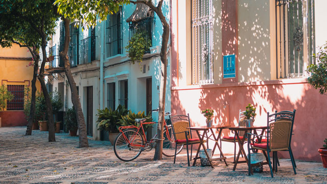 quiet street in Spain