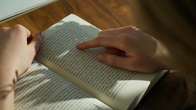 person reading a book