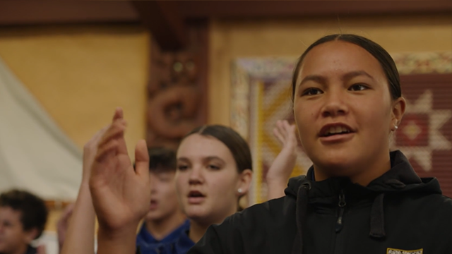 young people singing