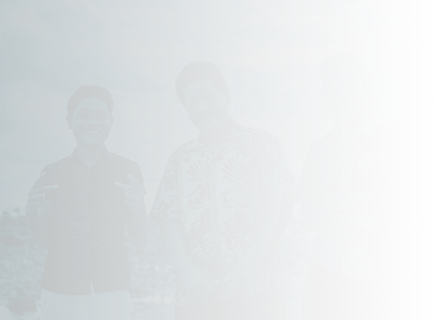 Three young people on beach