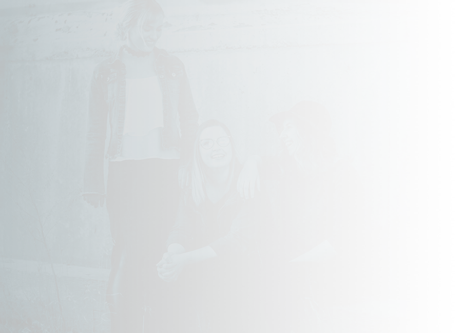 three friends smiling