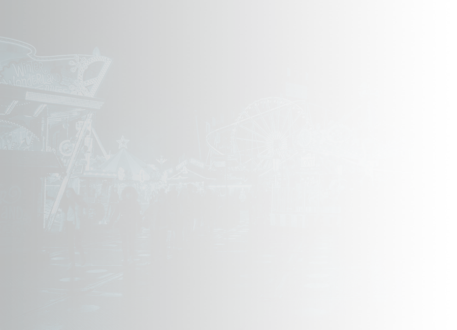 Theme park lit up at night